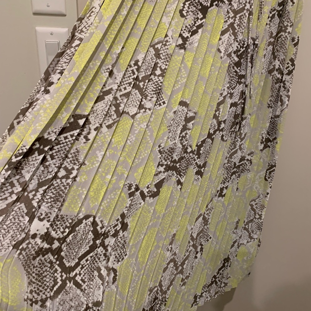 Snake Print Pleated Dress
